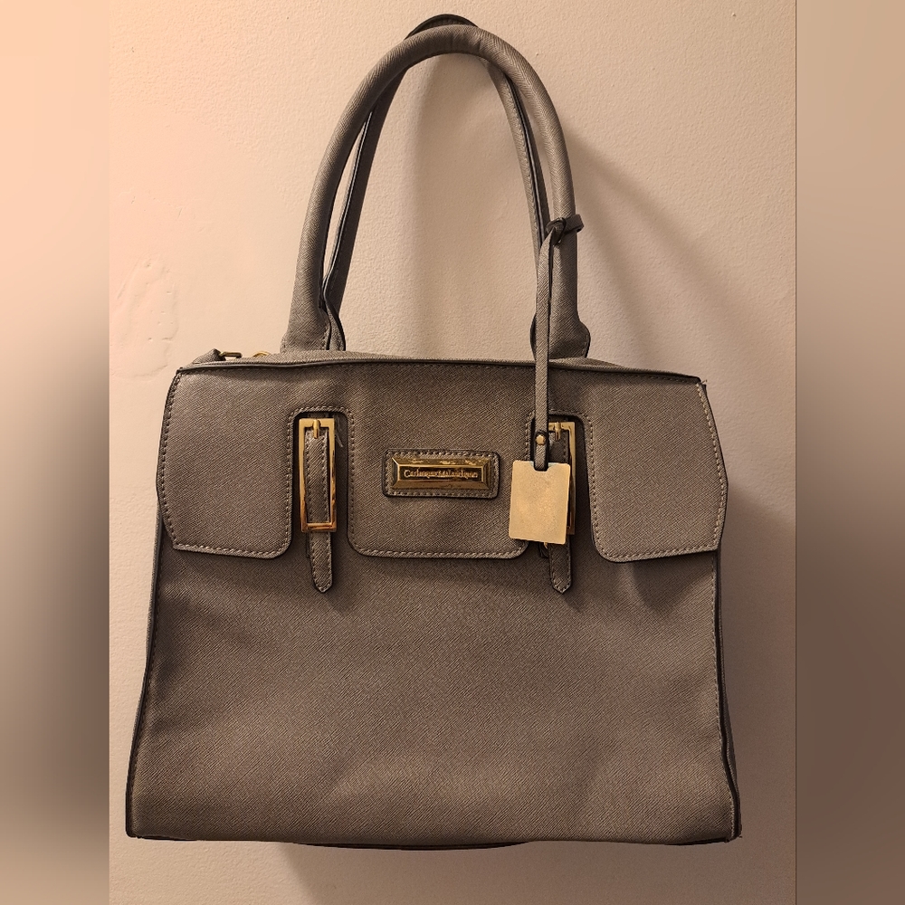 Catherine Malandrino, Women's, Hand/Shoulder Bag,,NWOT, Color Gray, Gold